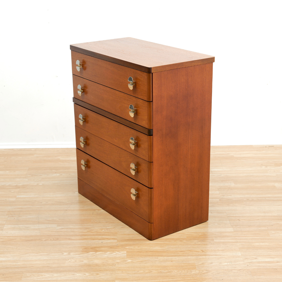 TALL MID CENTURY TEAK DRESSER BY STAG FURNITURE