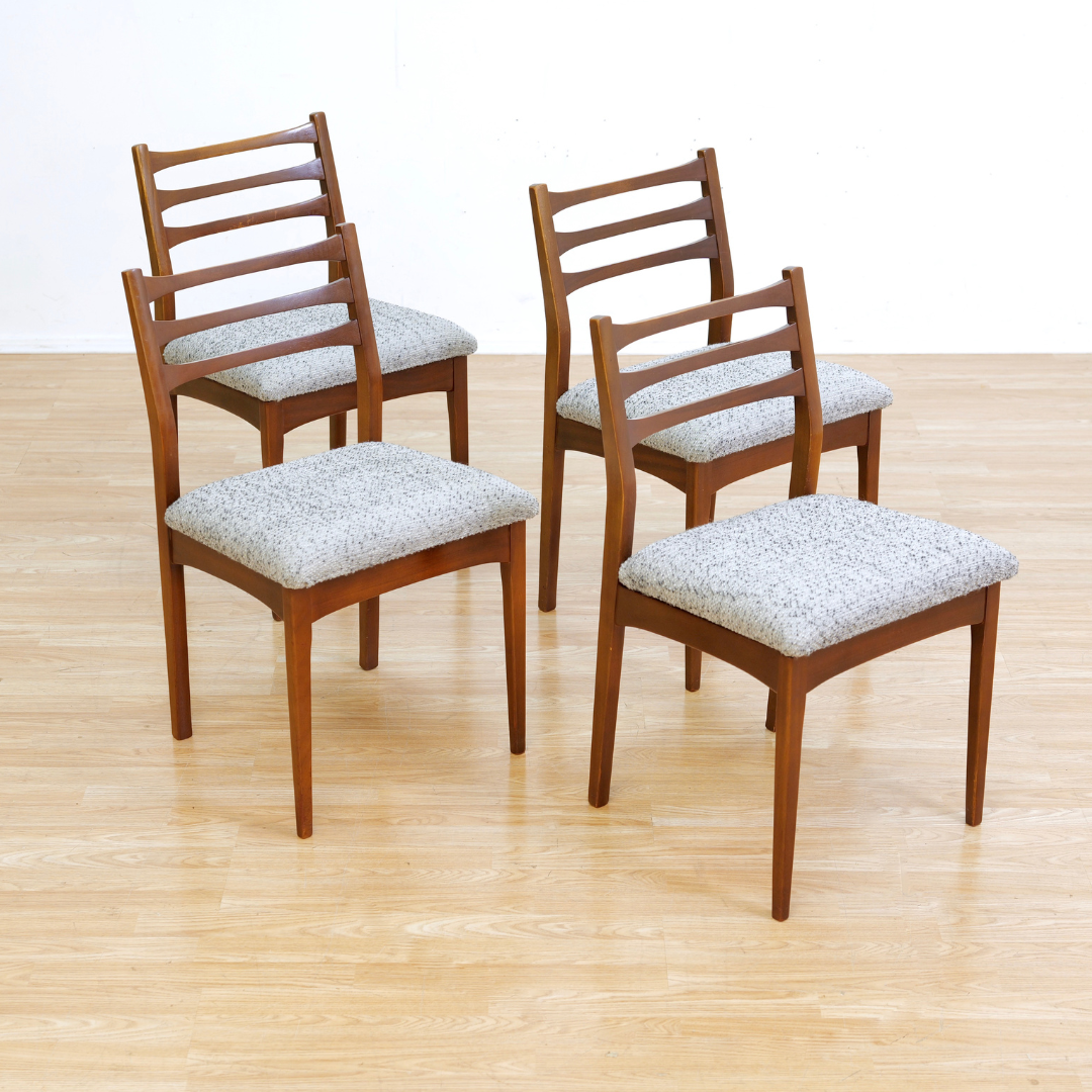 Set of Four Mid Century Dining Chairs by Elliots of Newbury