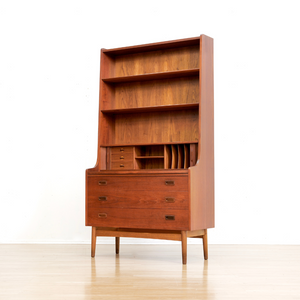 MID CENTURY DANISH SECRETARY DESK BY JOHANNES SORTH FOR BORNHOLM MOBELFABRIK