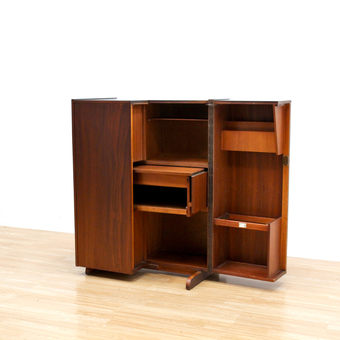 MID CENTURY MAGIC BOX HOME OFFICE DESK BY MUMENTHALER & MEIER FOR NEWCRAFT LTD IN ROSEWOOD