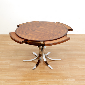 DANISH MODERN ROSEWOOD 'FLIP-FLAP' LOTUS DINING TABLE BY DYRLUND