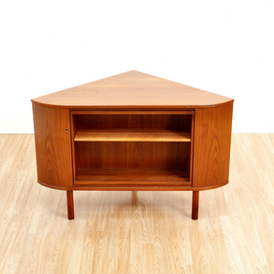MID CENTURY TEAK REVOLVING CORNER BAR BY SIESTA