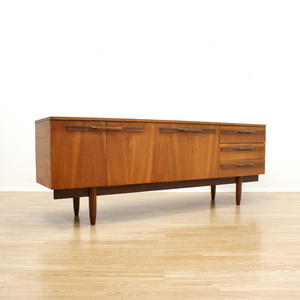 MID CENTURY LONG TEAK CREDENZA BY STONEHILL FURNITURE