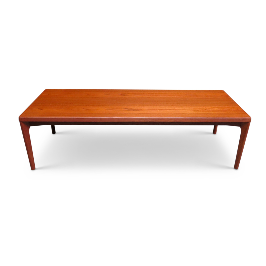 LARGE MID CENTURY DANISH TEAK COFFEE TABLE BY VEJLE STOLE