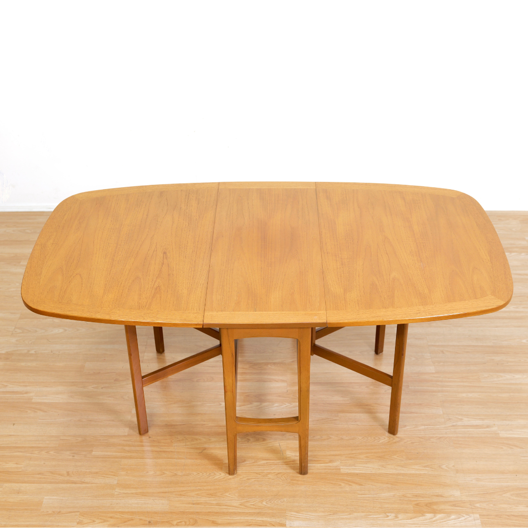MID CENTURY TEAK DROP LEAF DINING TABLE