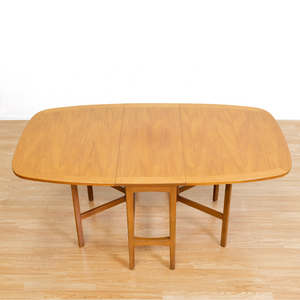 MID CENTURY TEAK DROP LEAF DINING TABLE