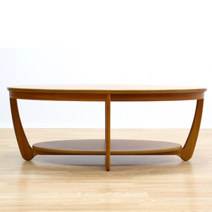 VINTAGE SUNBURST OVAL COFFEE TABLE BY NATHAN FURNITURE