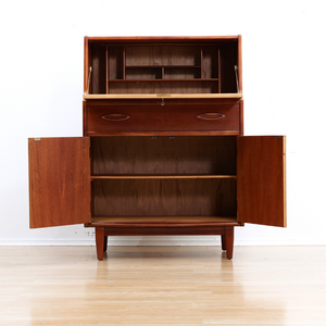MID CENTURY TEAK SECRETARY DESK BY JENTIQUE FURNITURE