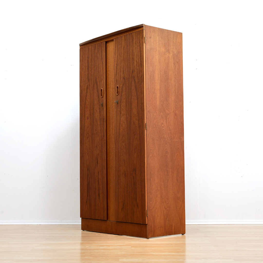 MID CENTURY TEAK ARMOIRE