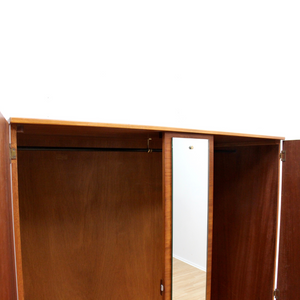 MID CENTURY TEAK ARMOIRE & MIRROR BY AUSTINSUITE