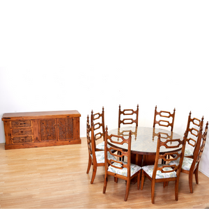 1970S HAND CARVED BRUTALIST DINING SET BY AQUARIUS ENTERPRISES AFRICA
