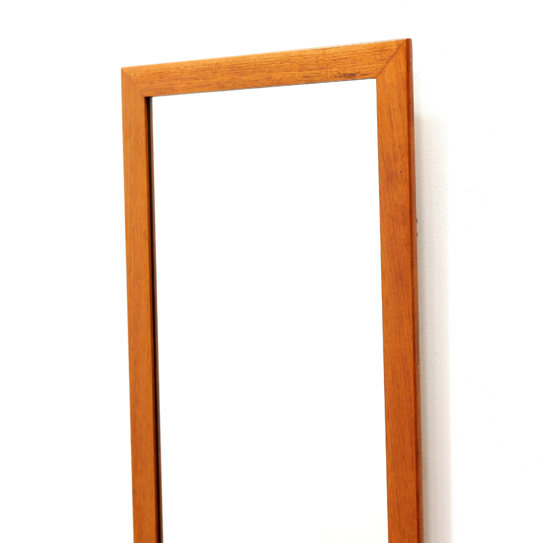 Mid Century Long Danish Teak Mirror