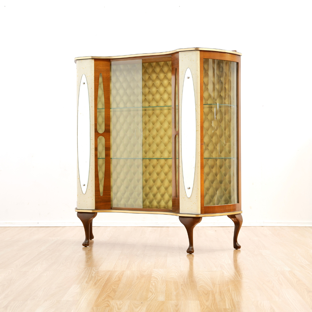 VINTAGE 1950S ATOMIC CURIO DISPLAY CABINET