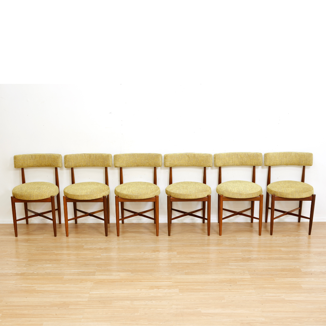 SET OF SIX MID CENTURY DINING CHAIRS BY VB WILKINS FOR G PLAN