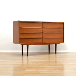 MID CENTURY DANISH TEAK DOUBLE DRESSER BY MØBELFABRIKKEN RISSKOV