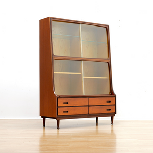 LARGE MID CENTURY CHINA DISPLAY CABINET BY MEREDEW OF LETCHWORTH
