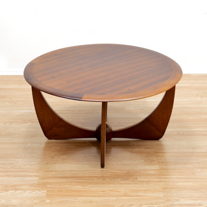 MID CENTURY TEAK ROUND COFFEE TABLE