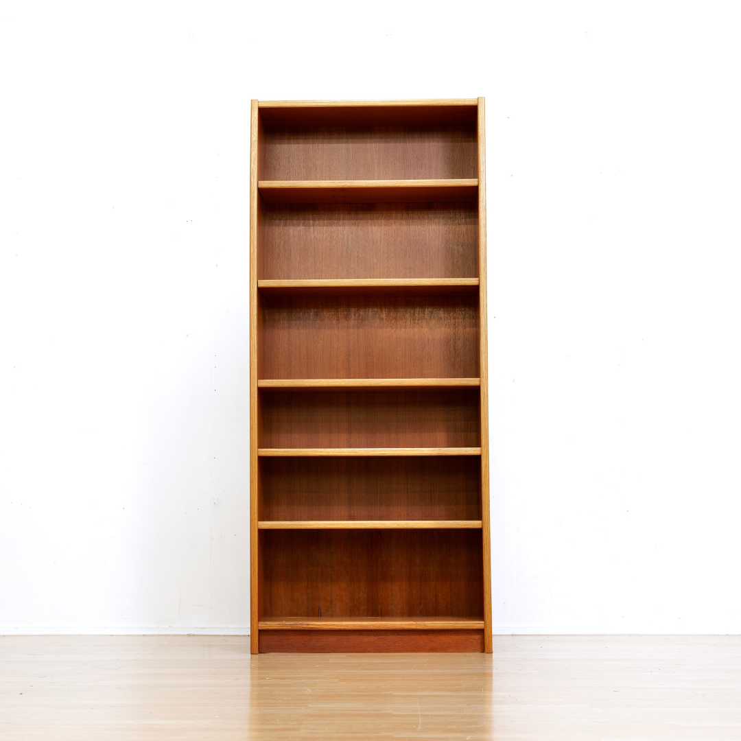 1970s Danish Modern Tall Teak Bookcase