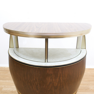 VINTAGE 1960S BARREL SHAPED DRY BAR LIQOUR CABINET