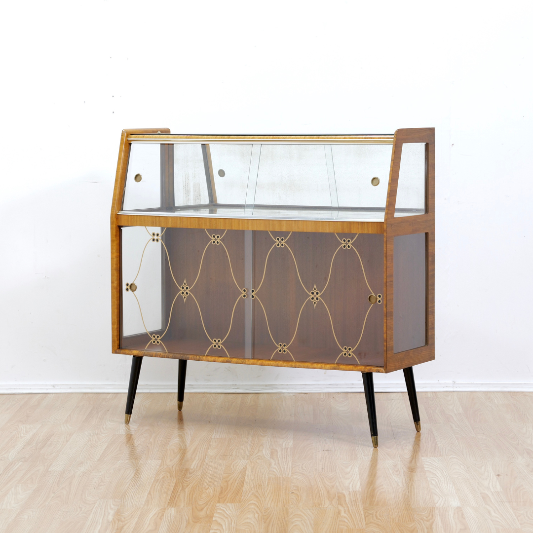 Vintage 1950s Atomic Curio Display Cabinet