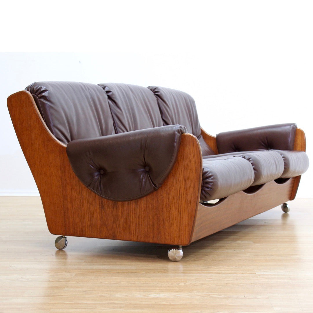 MID CENTURY SADDLEBACK SOFA BY G PLAN