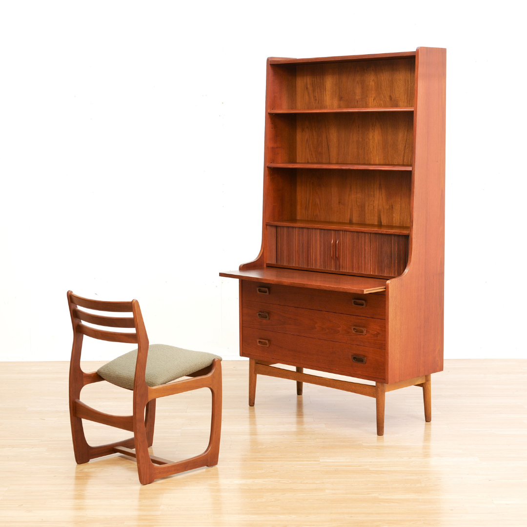 MID CENTURY DANISH SECRETARY DESK BY JOHANNES SORTH FOR BORNHOLM MOBELFABRIK