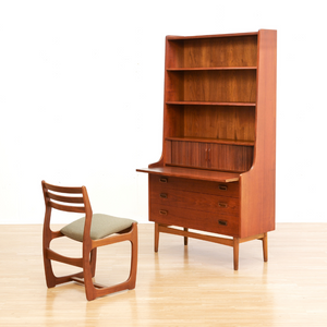 MID CENTURY DANISH SECRETARY DESK BY JOHANNES SORTH FOR BORNHOLM MOBELFABRIK