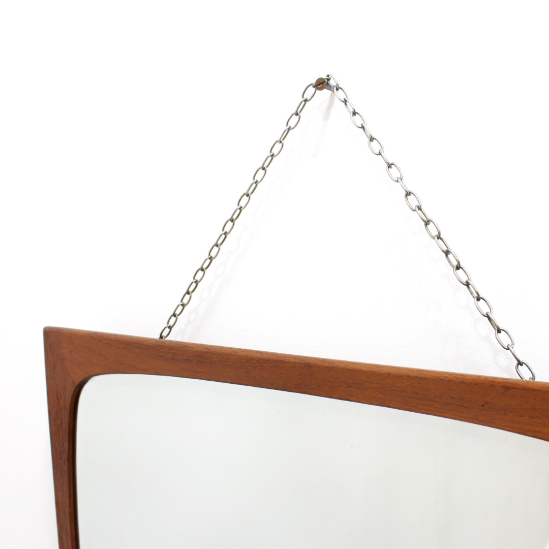 MID CENTURY DANISH TEAK MIRROR BY CLARK EATON