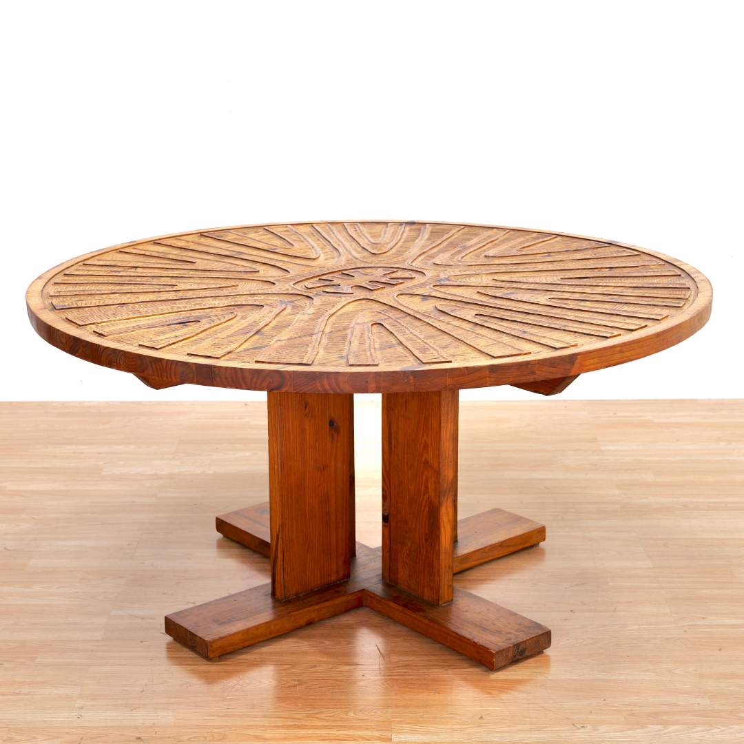 1970S HAND CARVED BRUTALIST DINING SET BY AQUARIUS ENTERPRISES AFRICA