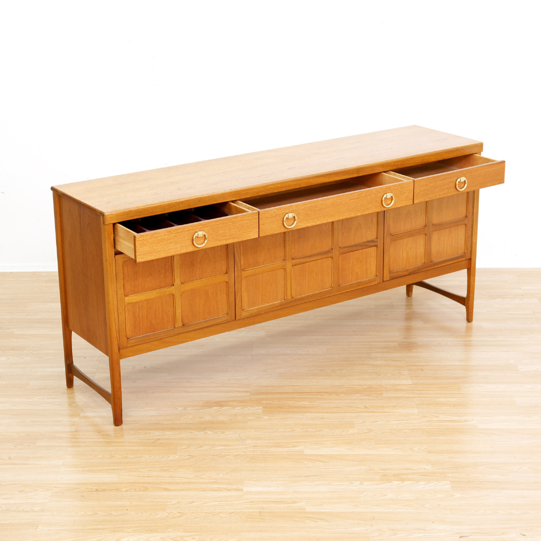 MID CENTURY TEAK CREDENZA BY NATHAN FURNITURE