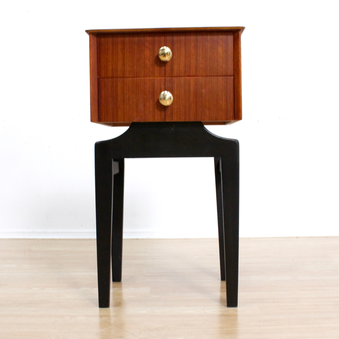 VINTAGE 1960S NIGHTSTAND IN TOLA & BLACK