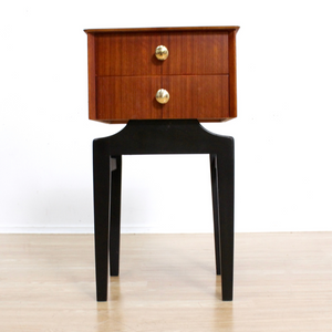 VINTAGE 1960S NIGHTSTAND IN TOLA & BLACK