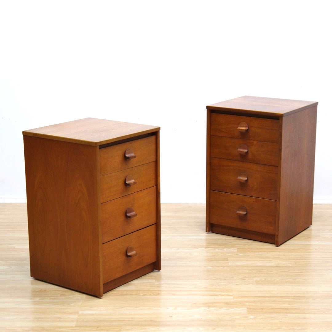 MID CENTURY TEAK NIGHTSTANDS BY STAG FURNITURE