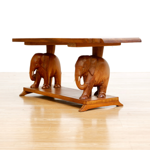 1950S HAND CARVED AFRICAN ELEPHANT COFFEE TABLE