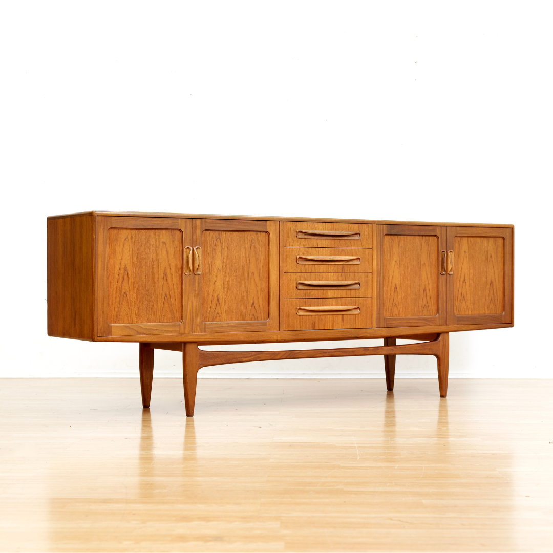 LONG TEAK  MID CENTURY CREDENZA BY VB WILKINS FOR G PLAN