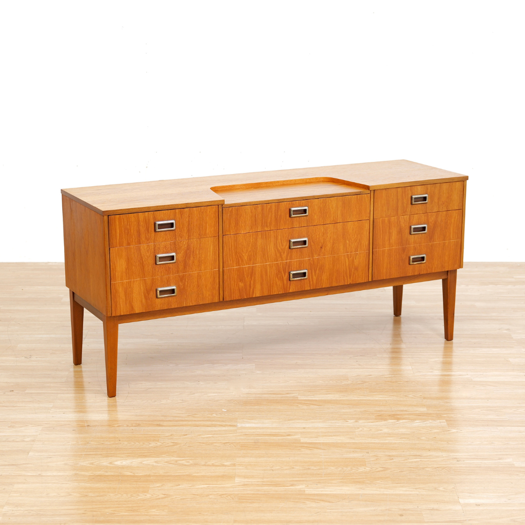 Mid Century Six Drawer Teak Dresser – kinetic modern
