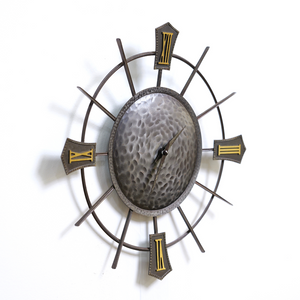 MID CENTURY BRUTALIST WALL CLOCK BY TEMPORA