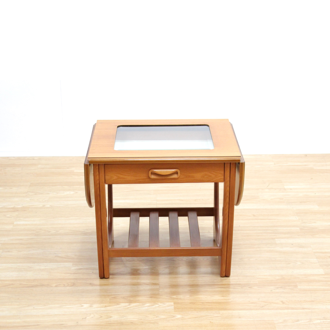 MID CENTURY TEAK SIDE TABLE WITH LEAVES BY G PLAN