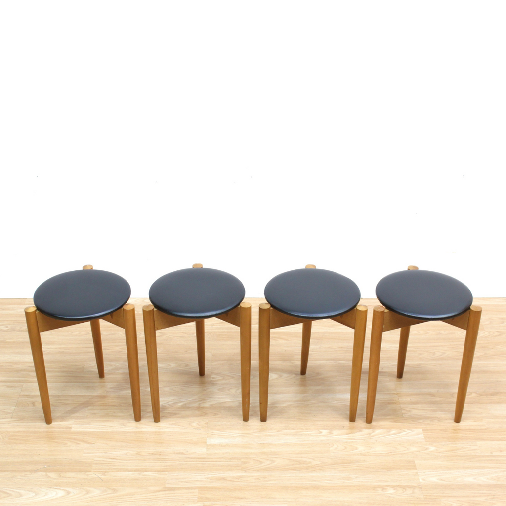 SET OF FOUR MID CENTURY STOOLS BY LEGATE FURNITURE OF SCOTLAND