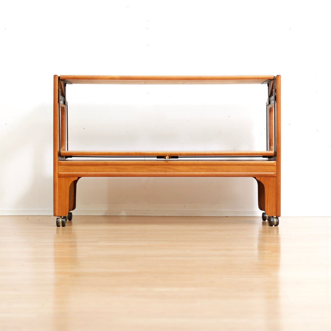 Mid Century Mechanical Bar Cart Folding Console Table