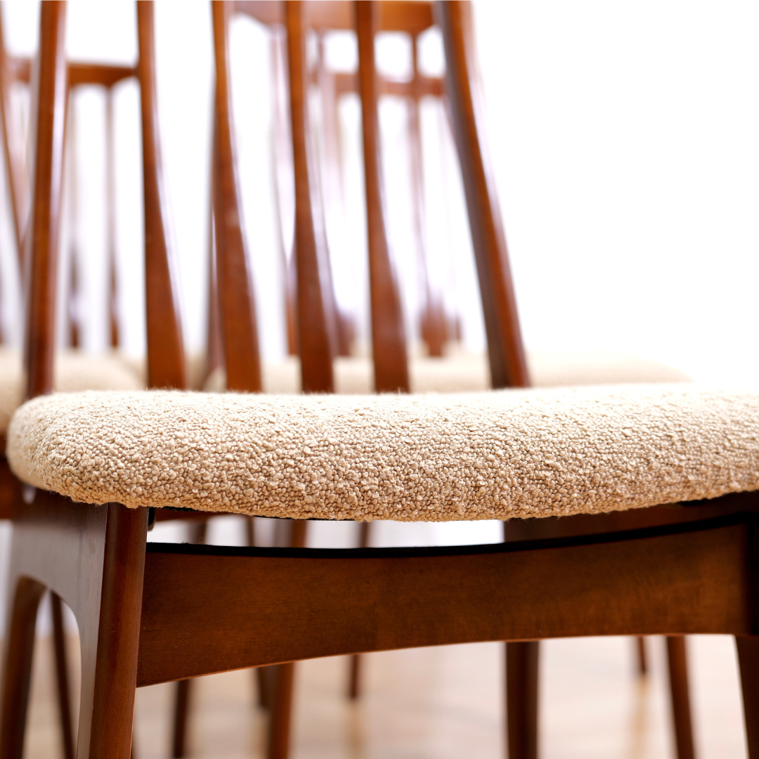 SET OF SIX MID CENTURY DINING CHAIRS BY ELLIOTS OF NEWBURY