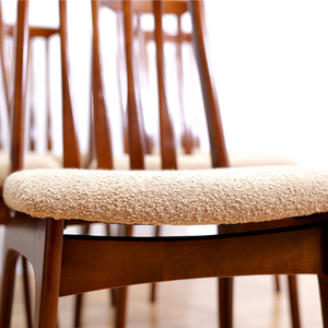 SET OF SIX MID CENTURY DINING CHAIRS BY ELLIOTS OF NEWBURY