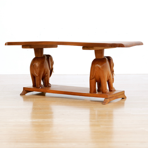 1950S HAND CARVED AFRICAN ELEPHANT COFFEE TABLE