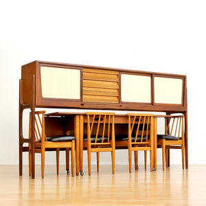 MID CENTURY SPACE SAVING DINING SET AND CREDENZA BY ELLIOTS OF NEWBURY