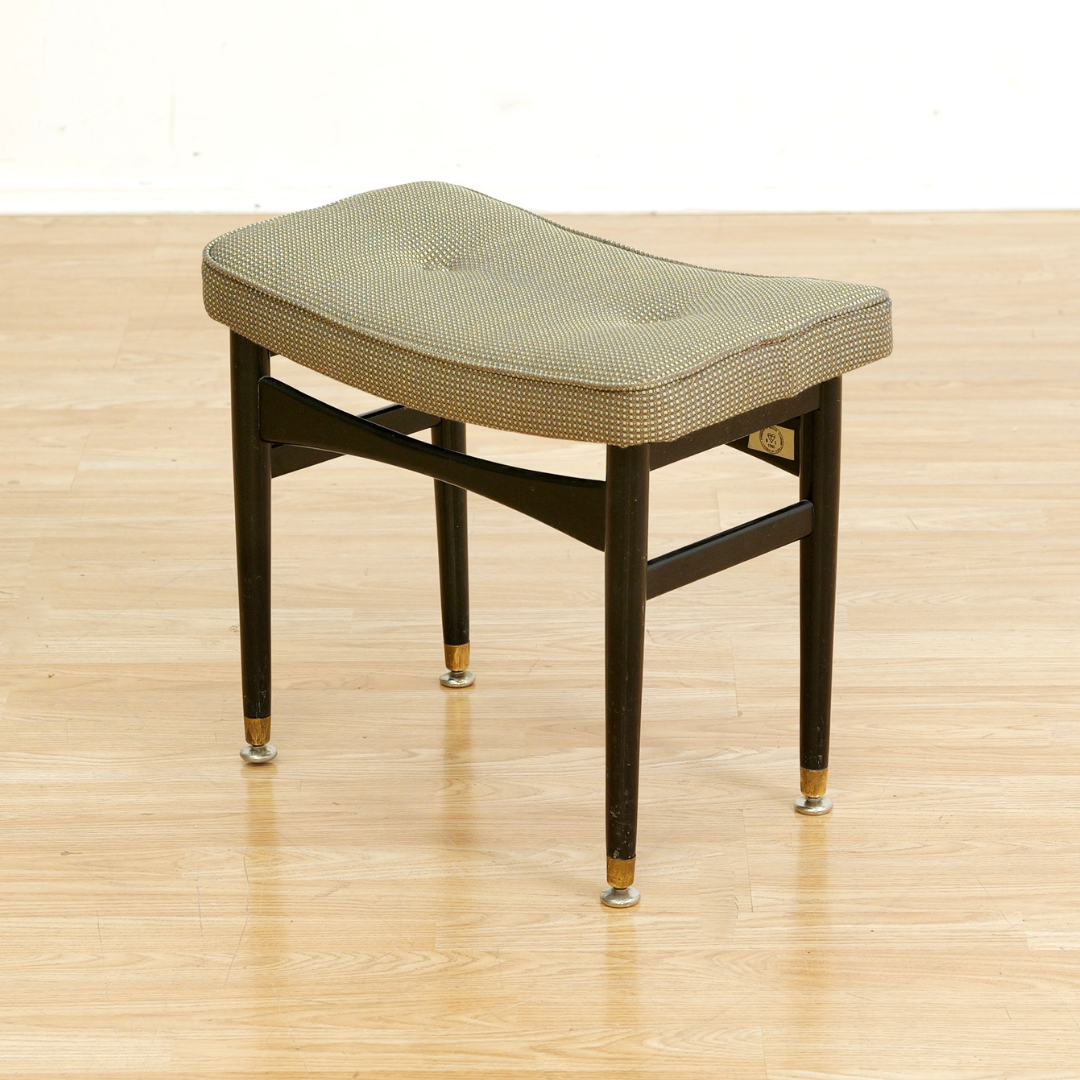 Mid Century Atomic Vanity Stool in Ebony by Nathan Furniture UK