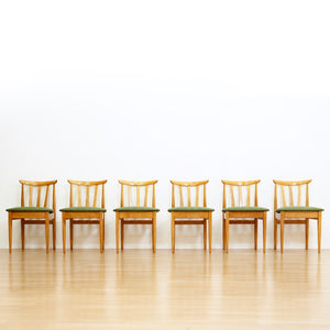 SET OF SIX MID CENTURY DINING CHAIRS BY ELLIOTS OF NEWBURY