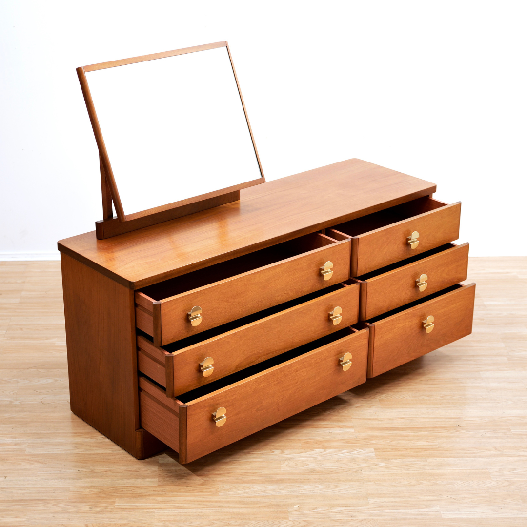 MID CENTURY TEAK VANITY DRESSER BY STAG FURNITURE