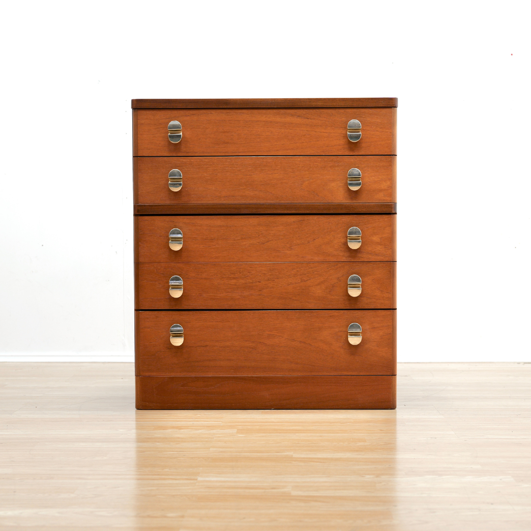 TALL MID CENTURY TEAK DRESSER BY STAG FURNITURE