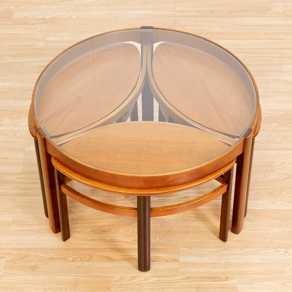 MID CENTURY TRINITY NESTING TABLE BY NATHAN FURNITURE
