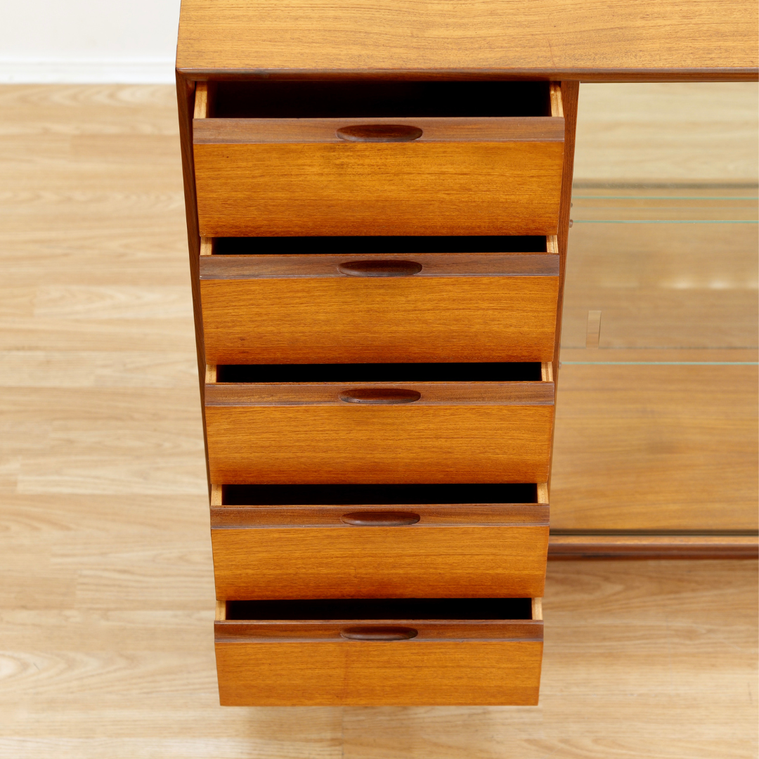 MID CENTURY CHINA CABINET SIDEBOARD BY TURNIDGE OF LONDON